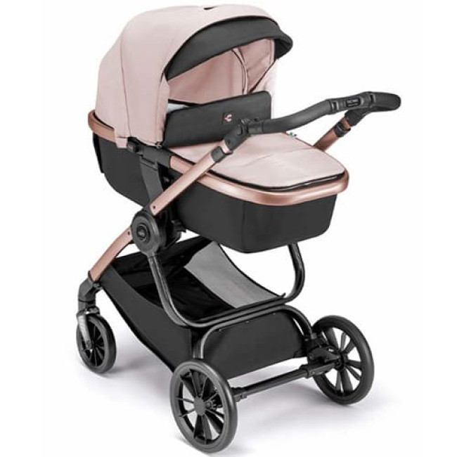 Детская коляска CAM Avant (2 в 1) ART968-T584+ART805T-V95S (Розовый/черный c рамой цвета Розовое Золото) - фото 1 - id-p210943675