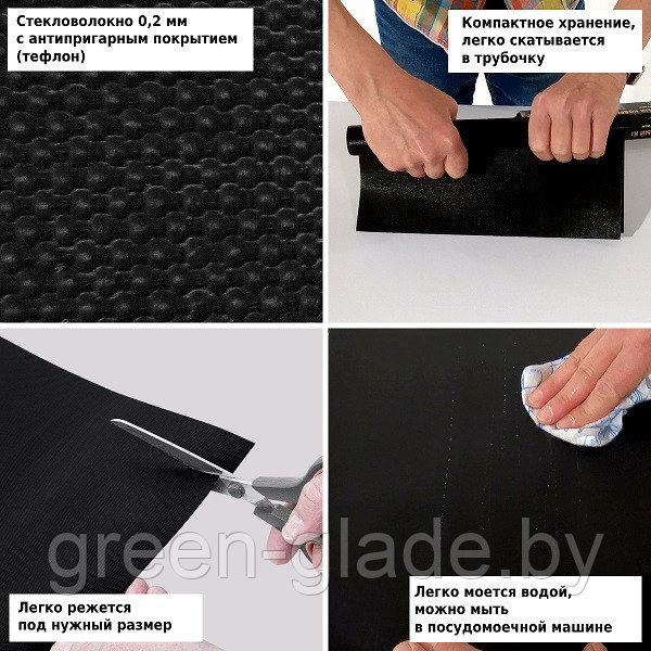 Набор антипригарных ковриков для гриля 3 шт. 30х30 см BQ01 - фото 4 - id-p2582864