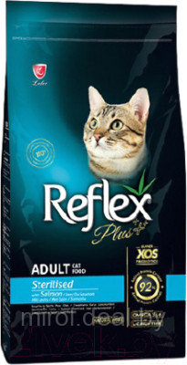 Сухой корм для кошек Reflex Plus Для стерилизованных кошек с лососем - фото 1 - id-p210948963