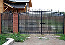 Распашные ворота, сварные с поликарбонатом, синий, фото 7