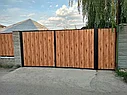 Распашные ворота, из металлосайдинга, черный, фото 3