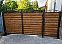 Распашные ворота, из металлосайдинга, черный, фото 6