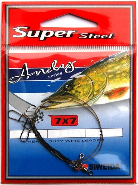 Поводки Siweida super steel. 7х7 (2 шт.) 15 кг 20 см - фото 1 - id-p210952998