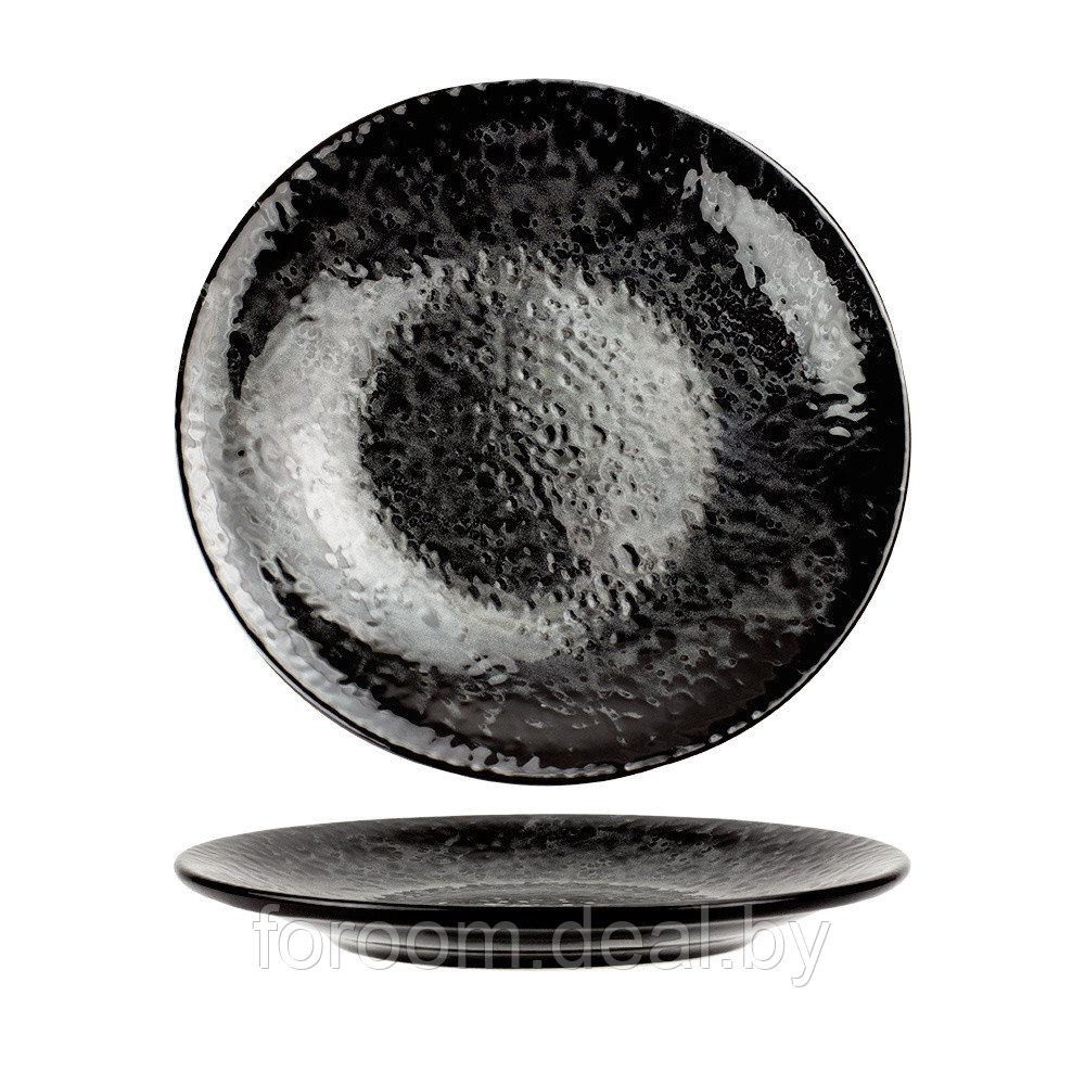 Тарелка мелкая (d)21см Kutahya Porselen Nanokrem "Чёрно-пепельный" NNTS21DU890220 - фото 1 - id-p210953011