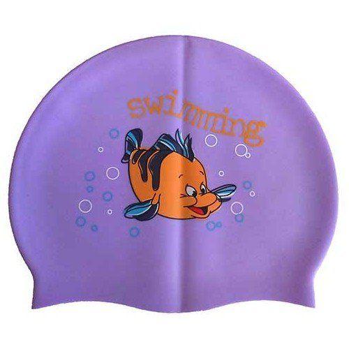 Шапочка для плавания силиконовая с рисунком RH-С20 (фиолетовая) - фото 1 - id-p210955078