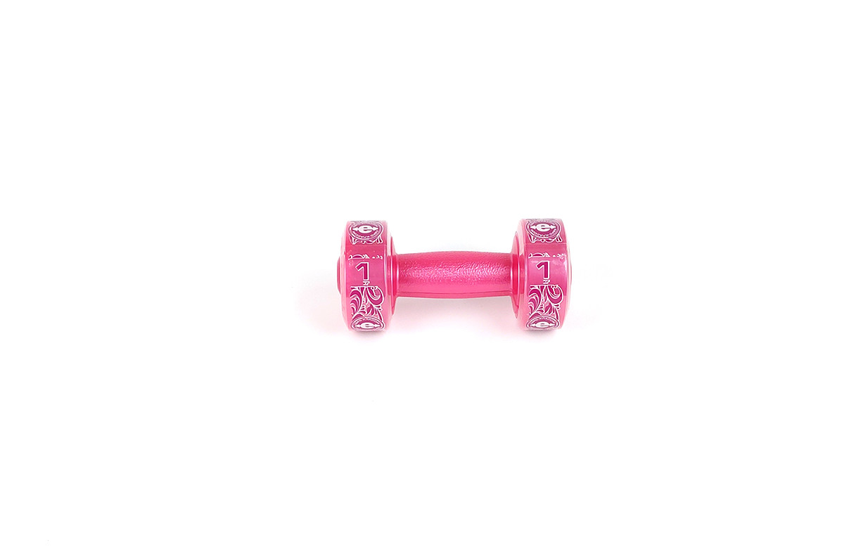 Гантель корпус пластик, розовый (1кг) - фото 1 - id-p210955083