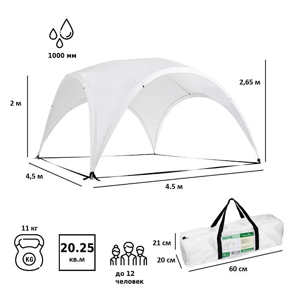 Палатка-шатер Green Glade 1260 - фото 4 - id-p210956157
