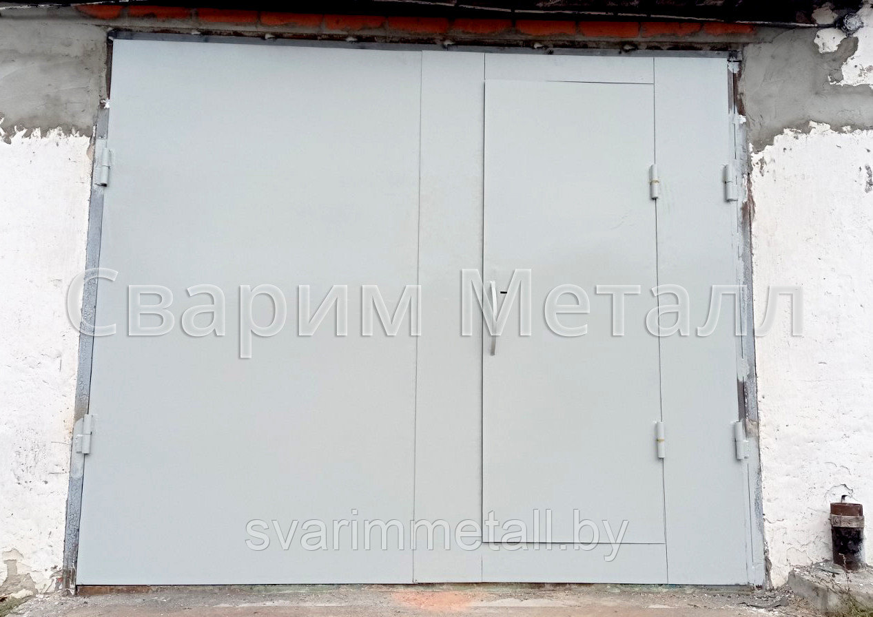 Сварные гаражные ворота (в гараж), серый - фото 3 - id-p210957644