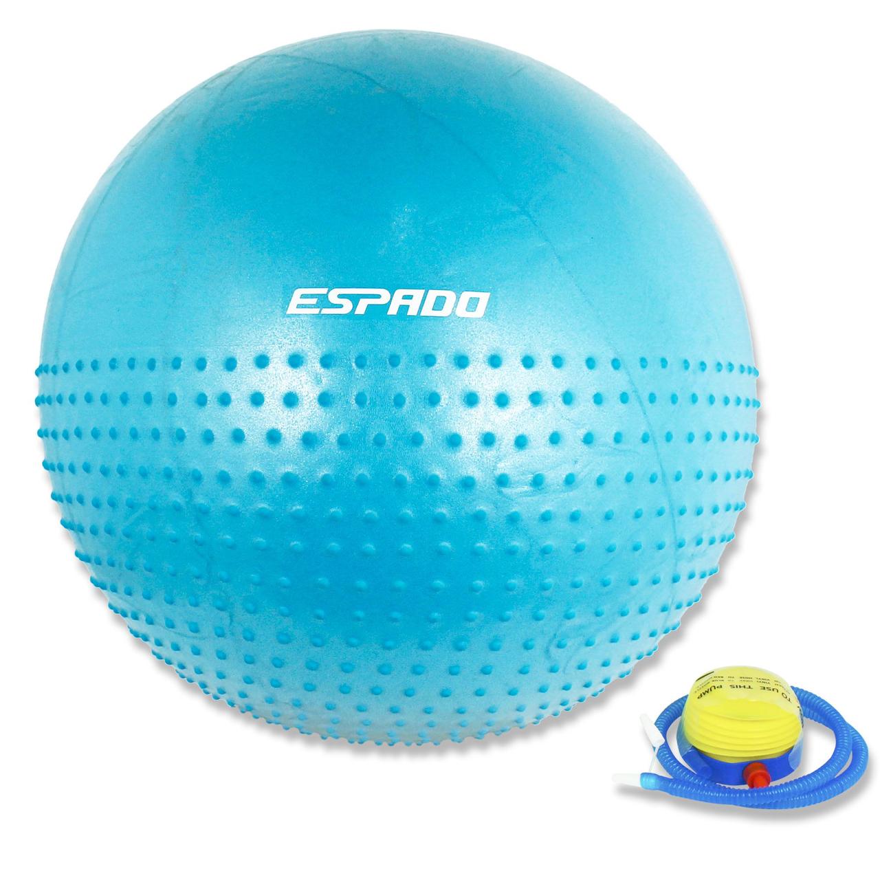 Мяч гимнастический ESPADO полумассажный 65см, антивзрыв, голубой ES3224 1/10 - фото 1 - id-p210955278