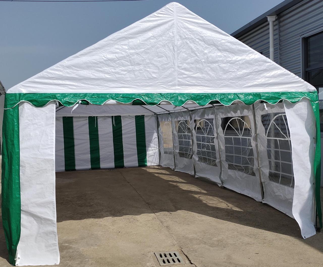 Торговая палатка Sundays Party 4x10 (белый-зеленый) - фото 2 - id-p210956319