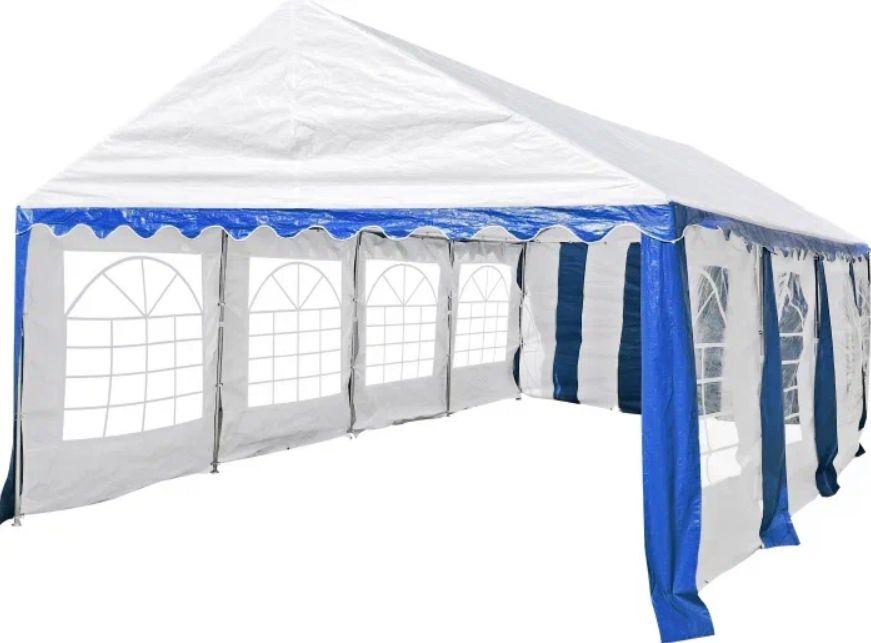Торговая палатка Sundays Party 4x8 (белый-синий) - фото 1 - id-p210956325