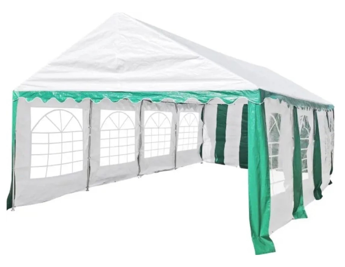 Торговая палатка Sundays Party 4x8 (белый-зеленый) - фото 1 - id-p210956331