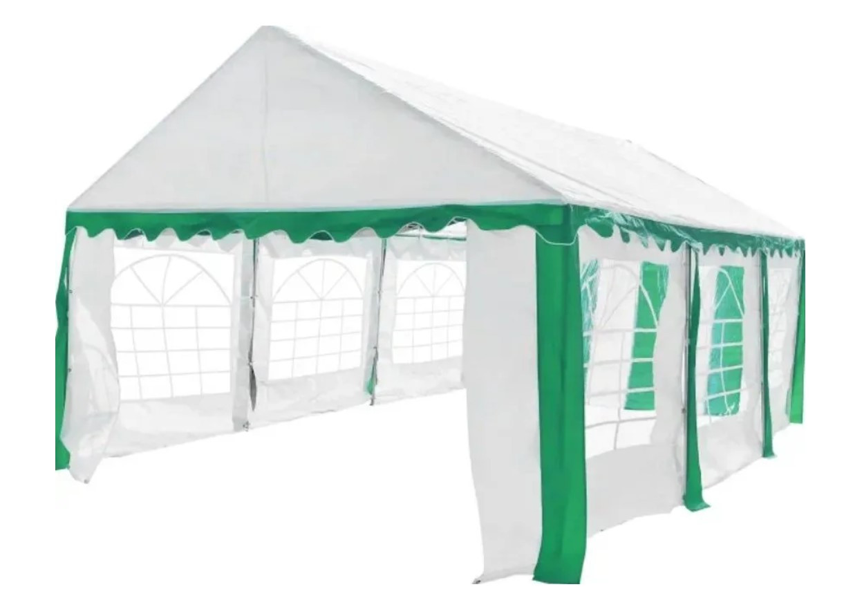 Торговая палатка Sundays Party 3x6 (белый-зеленый) - фото 1 - id-p210956332