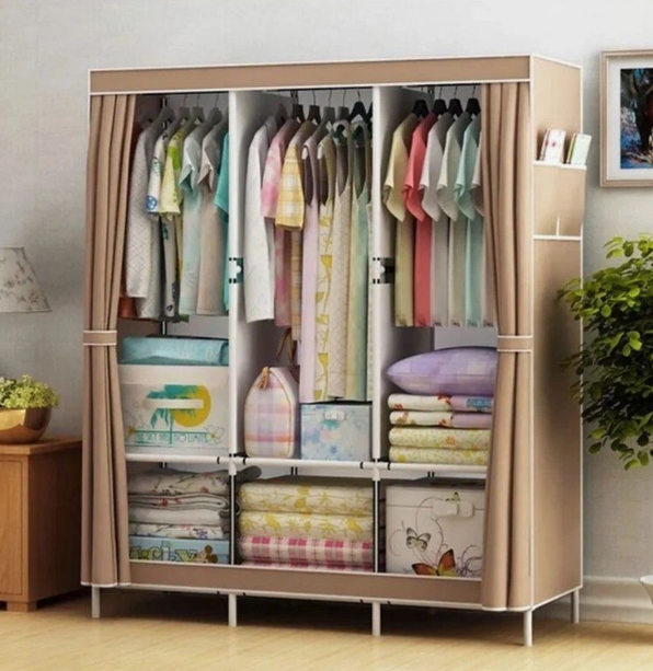 Складной шкаф Storage Wardrobe mod.88130 130 х 45 х 170 см. Трехсекционный+ подарок - фото 2 - id-p207628411