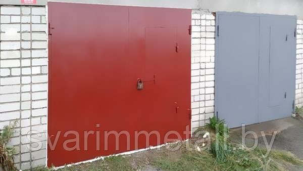 Сварные гаражные ворота (в гараж), красный - фото 1 - id-p210958631