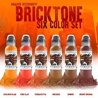 Краска World Famous Tattoo Ink MAKS KORNEV'S BRICK TONE COLOR SET - 6шт 30 мл