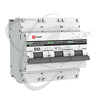 Автоматический выключатель ВА 47-100, 3P 63А (D) 10kA EKF PROxima