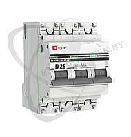 Автоматический выключатель ВА 47-63, 3P 25А (D) 4,5kA EKF PROxima