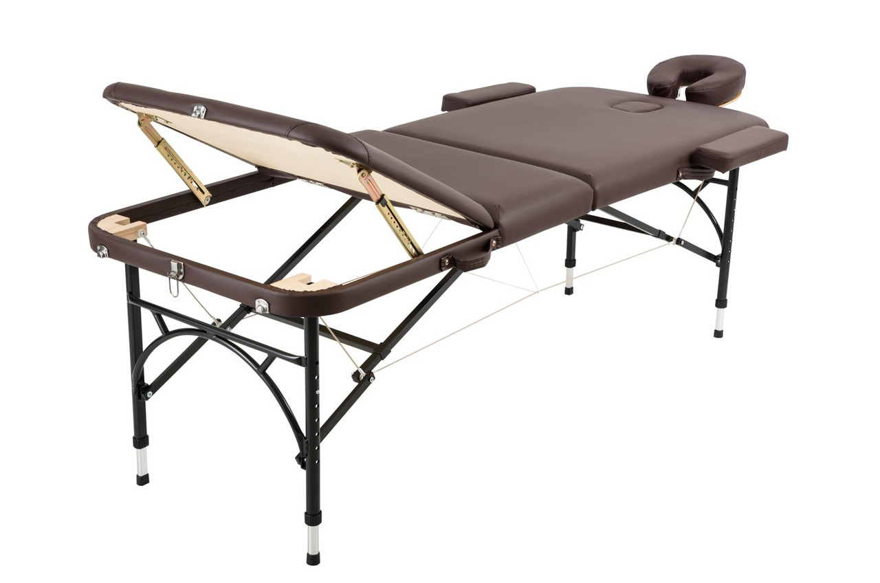 Массажный стол Atlas sport STRONG 3-с алюминиевый 70 см. Усиленный (коричневый) - фото 2 - id-p210955951