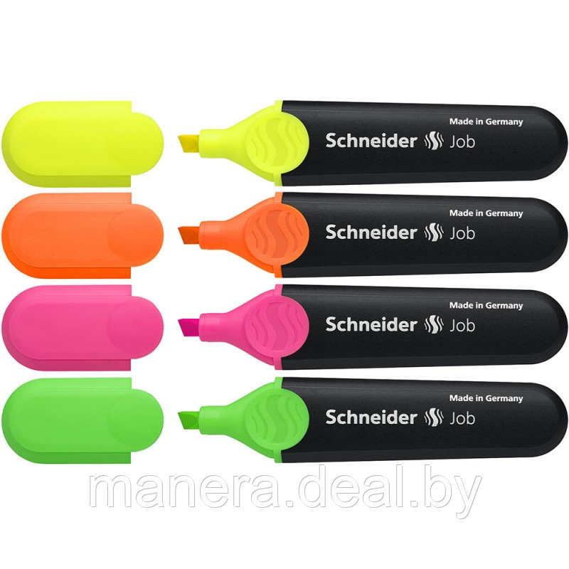 Набор маркеров текстовыделителей Job, 4 цвета - фото 1 - id-p3130048