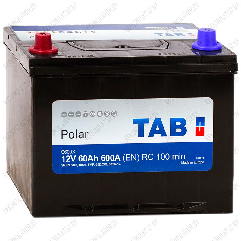 Аккумулятор TAB Polar S Asia / [246960] / 60Ah / 600А / Прямая полярность - фото 1 - id-p121280790