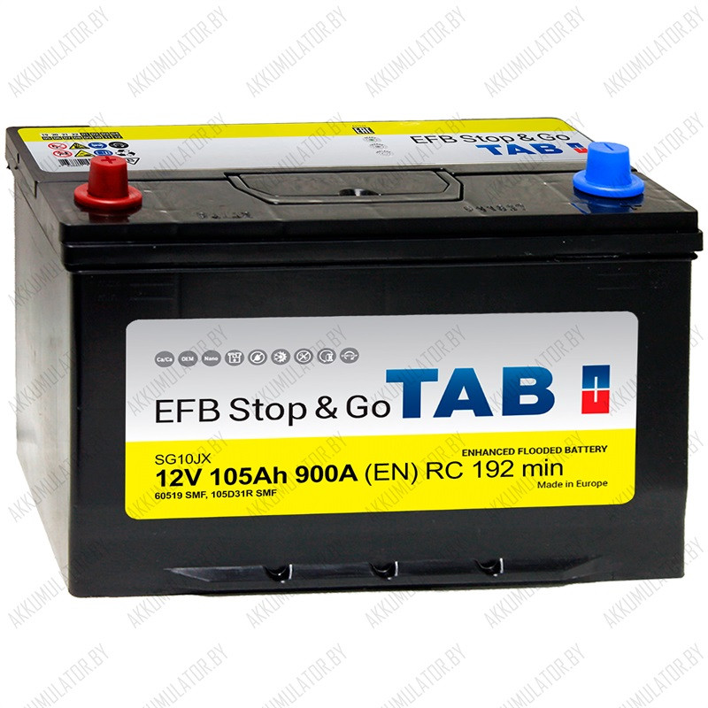 Аккумулятор TАВ Stop&Go EFB Asia / [212105] / 105Ah JL / 900А / Прямая полярность - фото 1 - id-p121280795