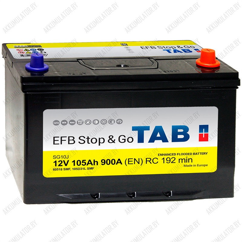 Аккумулятор TАВ Stop&Go EFB Asia / [212005] / 105Ah JR / 900А - фото 1 - id-p121280796