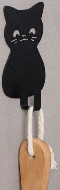 Крючок настенный металлический самоклеящийся «Кот» 10*5,5*2 см, черный - фото 2 - id-p211039943