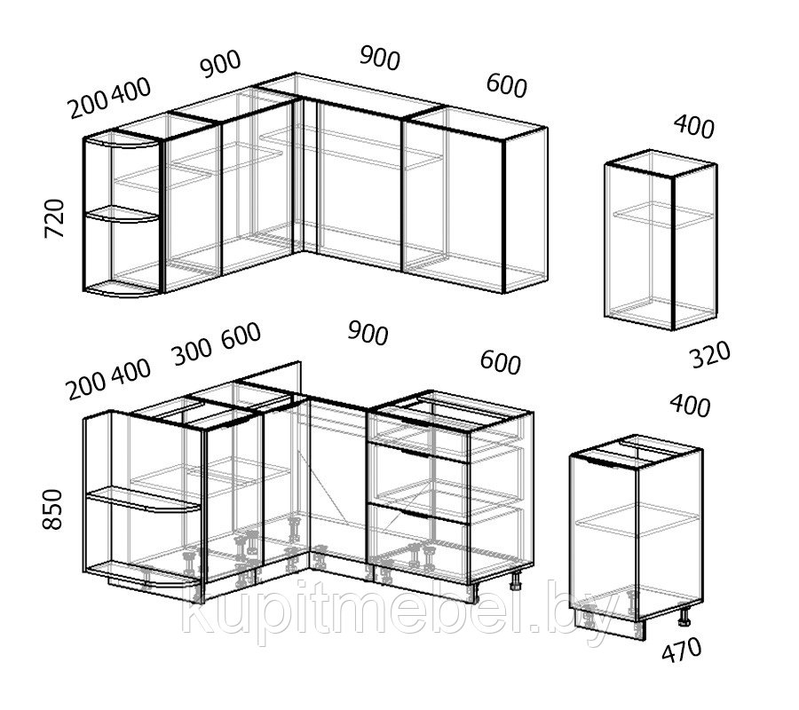 Угловая кухня "Микс Топ-11, (2,5×1,5) м - фото 2 - id-p211053164