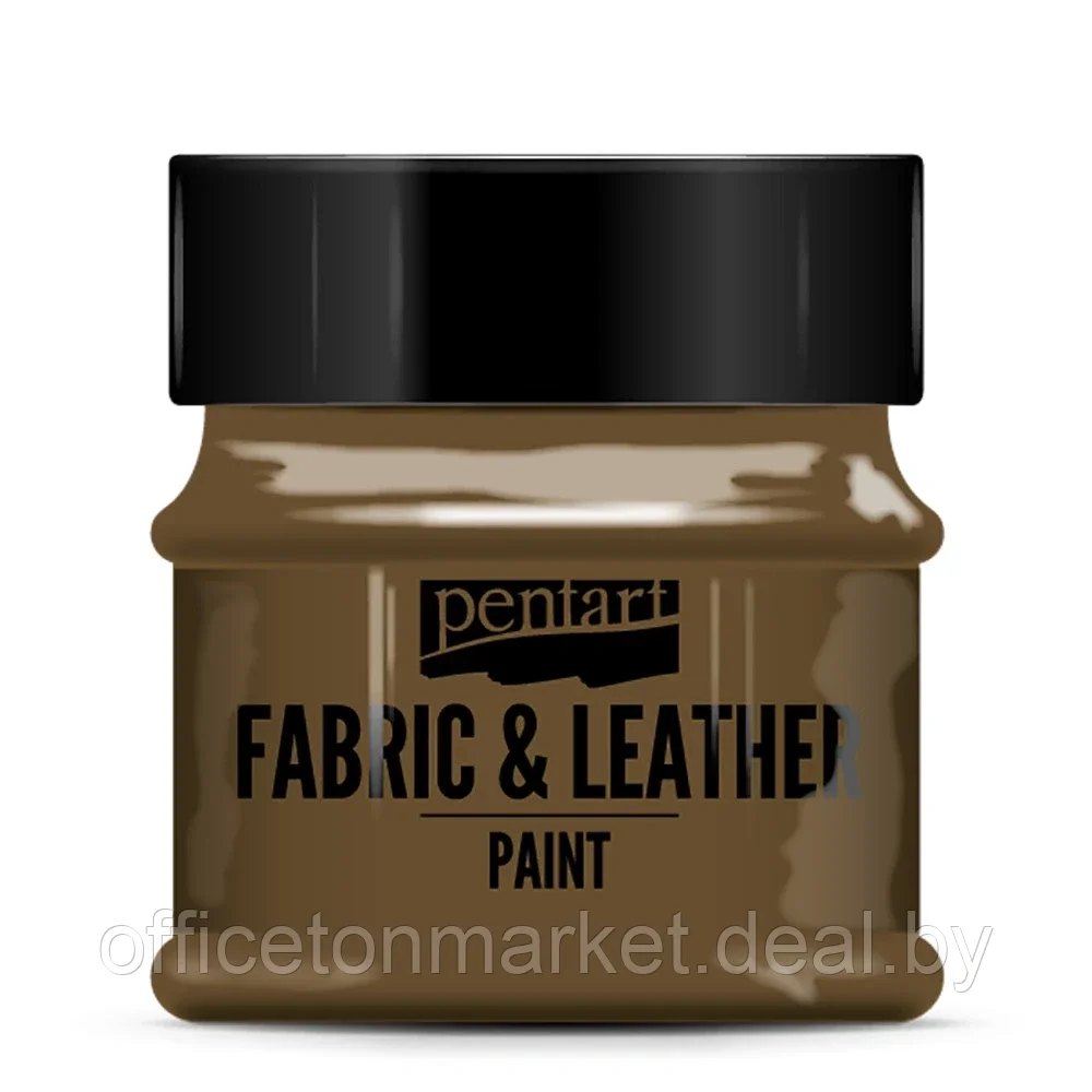 Краска для текстиля "Pentart Fabric & Leather paint", 50 мл, темно-коричневый - фото 1 - id-p207922306