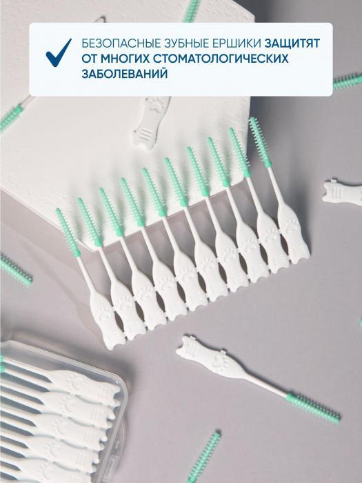Ершики для брекетов зубов межзубные зубочистки пластиковые 40 штук - фото 7 - id-p211058018