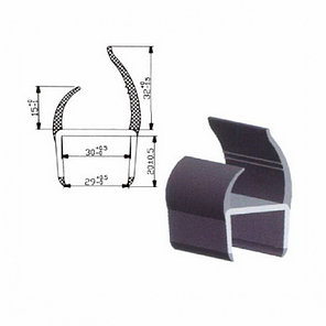 Профиль ПВХ (уплотнитель) для полотна ворот 30 мм, L-5000 мм, жестко-мягкий, бело-черный, DAMA DM08016, фото 2