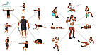 Комплект фитнесс  ремней (тросов), с регулировкой нагрузки для всех групп мышц, набор 11 предметов (эспандер), фото 2