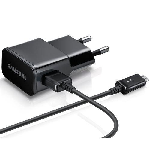 Сетевое зарядное устройство Samsung для Galaxy ток 2A (ETA-U90EWEGSTD) + кабель microUSB Black (ORIGINAL) - фото 1 - id-p211062357