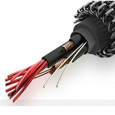 USB/Lightning кабель Rock Metal Data Cable для iPhone, iPad, iPod для зарядки и синхронизации 1 метр в оплетке - фото 4 - id-p211062390