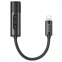 Аудио переходник для наушников 3.5 Mini Jack и зарядки Lightning для iPhone Hoco LS6 Tanco Converter, черный