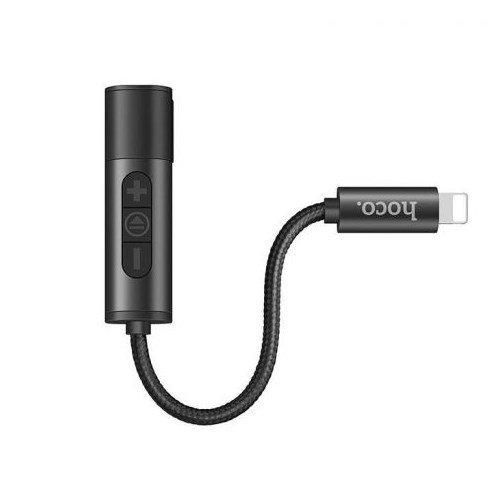 Аудио переходник для наушников 3.5 Mini Jack и зарядки Lightning для iPhone Hoco LS6 Tanco Converter, черный - фото 3 - id-p211062420