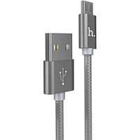 USB кабель Hoco X2 Knitted MicroUSB для зарядки и синхронизации, длина 1,0 метр (Серый)
