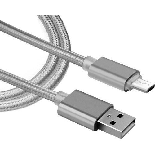 USB кабель Hoco X2 Knitted MicroUSB для зарядки и синхронизации, длина 1,0 метр (Серый) - фото 3 - id-p211062495
