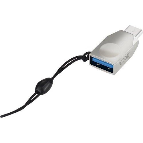 Адаптер USB для Type-C Hoco UA9 на OTG (Серебро) - фото 1 - id-p211062499