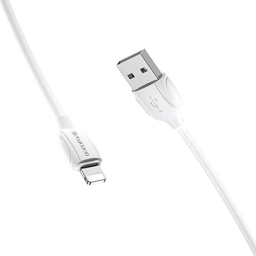 USB кабель Borofone BX19 Benefit Lightning длина 1,0 метр (Белый) - фото 3 - id-p211063788