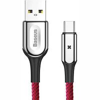 USB кабель Baseus X-shaped Light Cable для зарядки и синхронизации Type-С (CALXD-B09) длина 1 метр (Красный)
