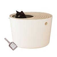 Туалет с совком для кошек IRIS Top Entry Cat Litter Box with Cat Litter Scoop (Белый)
