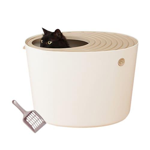 Туалет с совком для кошек IRIS Top Entry Cat Litter Box with Cat Litter Scoop (Белый) - фото 1 - id-p211063283