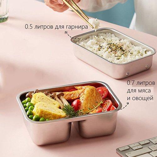 Ланч-бокс с подогревом Small Bear Electric Lunch Box (DFH-B12U8) Зеленый - фото 2 - id-p211063295