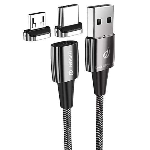 USB кабель Wsken X1 Pro со съемными магнитными разъемами MicroUSB и USB-C 1.2 метра - фото 1 - id-p211063299