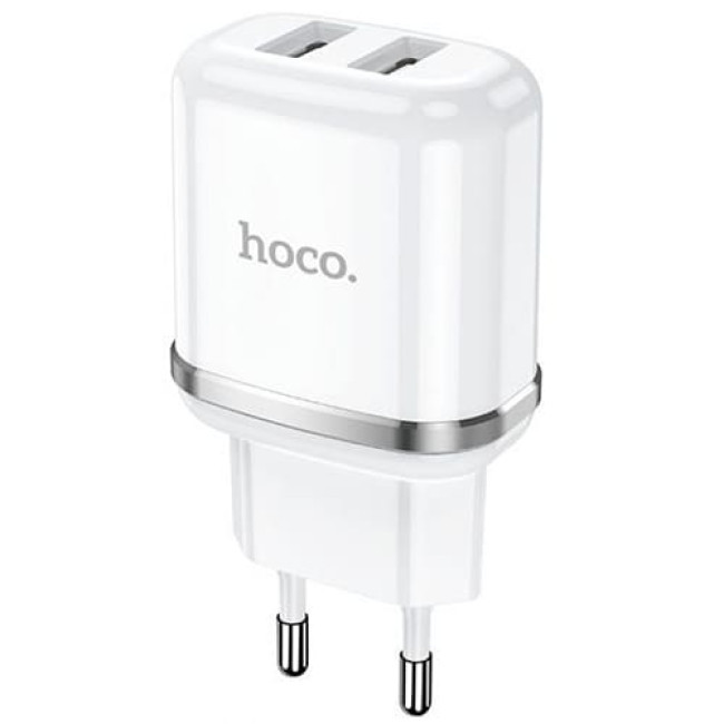 Зарядное устройство Hoco N4 Aspiring 2 USB 2.4A + Lightning кабель (Белый) - фото 4 - id-p211064052