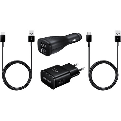 Комплект зарядных устройств Samsung CЗУ + АЗУ + USB Type-C (EP-U3100WBRGRU) Черный - фото 1 - id-p211062733