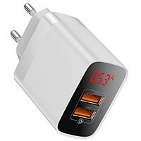 Зарядное устройство Baseus Mirror Lake Dual QC Digital Display Quick Charger 2 USB (CCJMHA-A02) Белый