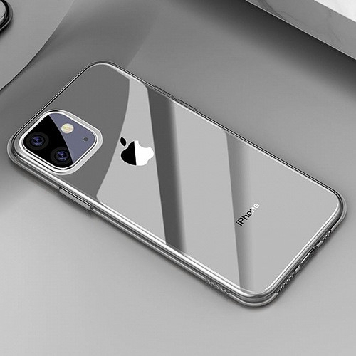 Чехол для iPhone 11 накладка (бампер) Baseus Simplicity Series силиконовый прозрачный серый - фото 4 - id-p211062797